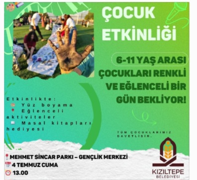 Kızıltepe Belediyesi’nden Çocuklara Renkli Etkinlik