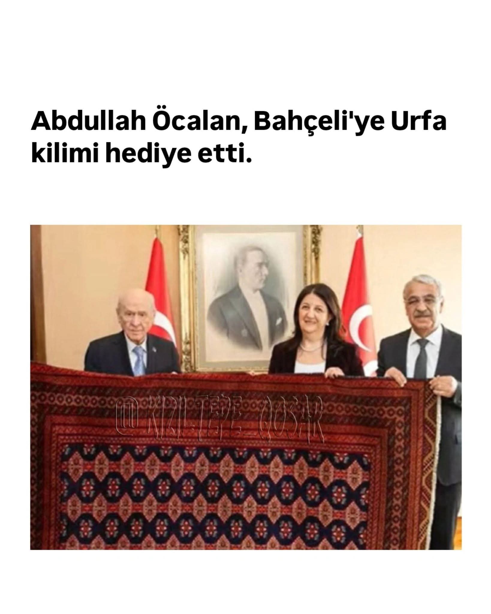 Abdullah Öcalan Devlet Bahçeli’ye Kilim Hediye Etti