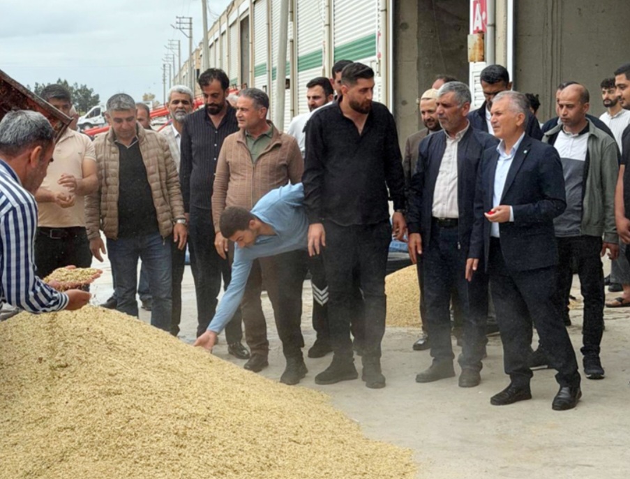 Mardin ovasında sezonun ilk arpa hasadı yapıldı